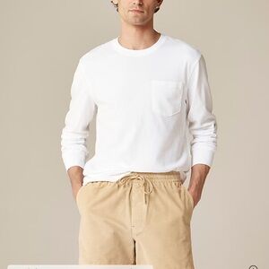 J.Crew Long-sleeve vintage-wash cotton pocket T-shirt